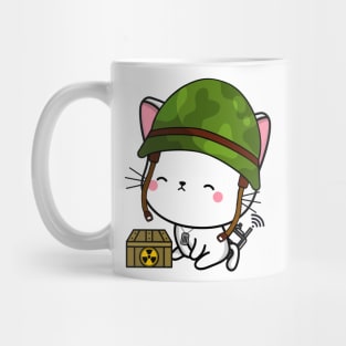 Cute angora cat is a military pet Mug